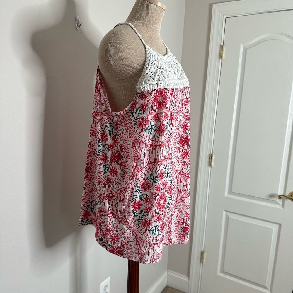 Torrid Women's Knit Macrame Crochet High Neck Tank Size 2 (2X) - Picture 6 of 10